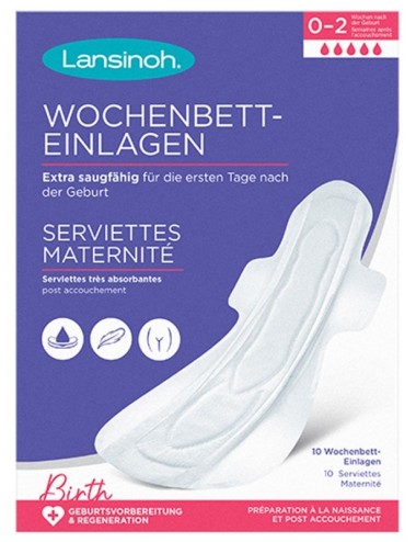 Lansinoh Serviettes Maternité 0-2 Semaines 10 Serviettes